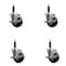 Service Caster 3.5'' Phenolic Swivel 3/4'' Expanding Stem Caster Set with Brake, 4PK SCC-EX20S3514-PHS-TLB-34-4 - alternate 1